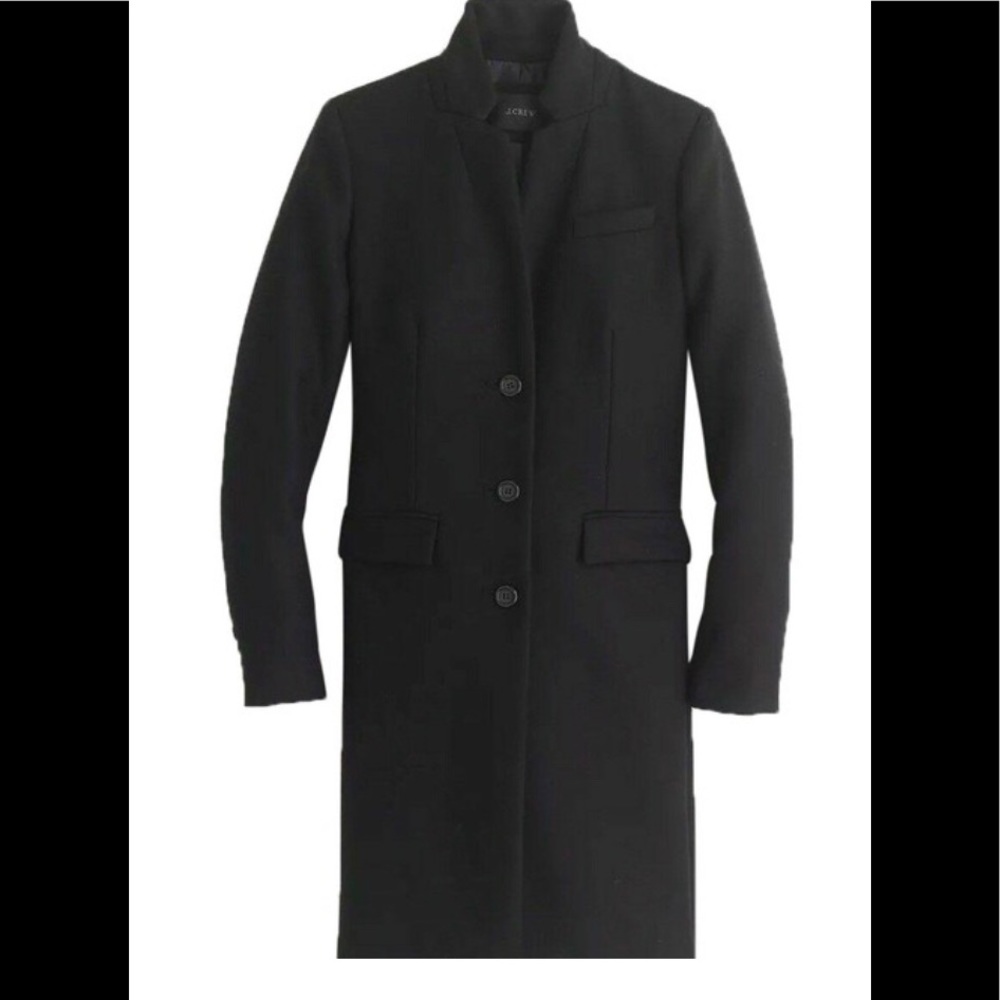J. Crew NWT Black Regent Topcoat
